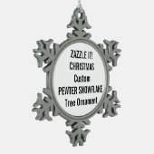 カスタムなピューターの雪片のクリスマスツリーのオーナメント スノーフレークピューターオーナメント (左)