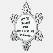 カスタムなピューターの雪片のクリスマスツリーのオーナメント スノーフレークピューターオーナメント (右)