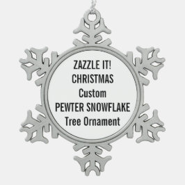 カスタムなピューターの雪片のクリスマスツリーのオーナメント スノーフレークピューターオーナメント