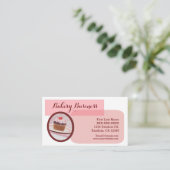 カスタムなピンクのカップケーキのパン屋の名刺 名刺 (スタンド正面)