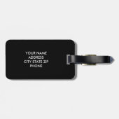 カスタムなピンクのモノグラムの水玉模様旅行荷物のラベル ラゲッジタグ (裏面横)