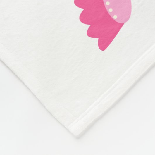 カスタムなピンクの蝶、花あなたの女の子の名前 フリースブランケット (角)