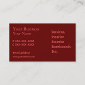 カスタムなピンクの赤はストライプな名刺衰退します 名刺 (裏面)