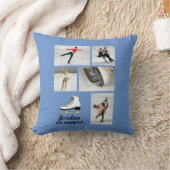 カスタムなフィギュアスケート5の写真のコラージュのスケート選手の名前 クッション (ブランケット)