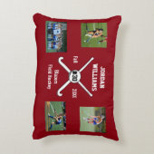 カスタムなフィールドホッケーの写真のコラージュの名前のチーム数 アクセントクッション (裏面(縦))