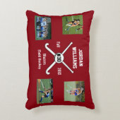 カスタムなフィールドホッケーの写真のコラージュの名前のチーム数 アクセントクッション (正面(垂直))