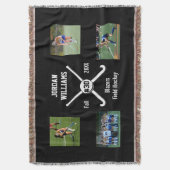 カスタムなフィールドホッケーの写真のコラージュの名前のチーム数 スローブランケット (正面縦)