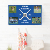 カスタムなフィールドホッケーの写真のコラージュの名前のチーム数 横断幕 (インサイチュ)