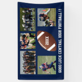 カスタムなフットボールの写真のコラージュのチーム学校の名前 横断幕 (縦)