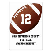 カスタムなフットボールの宴会テーブル数カード テーブルナンバー (裏面)