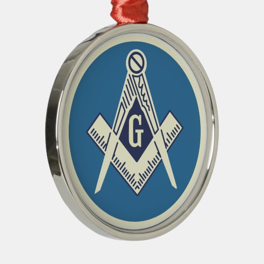 カスタムなフリーメーソンの青いロッジのオーナメント メタルオーナメント (右)