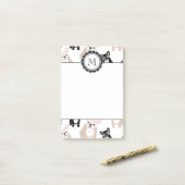 カスタムなフレンチ・ブルドッグパターン ポストイット (デスク上)