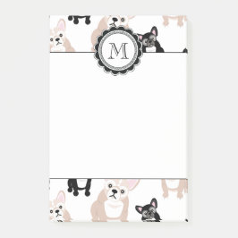 カスタムなフレンチ・ブルドッグパターン ポストイット