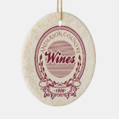 カスタムなブドウ園の名前のワインのクリスマスのオーナメント セラミックオーナメント (右)