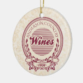 カスタムなブドウ園の名前のワインのクリスマスのオーナメント セラミックオーナメント (左)