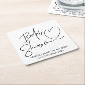 カスタムなブライダルシャワーのコースターのパーティーのテーブルの装飾 スクエアペーパーコースター (アングル)