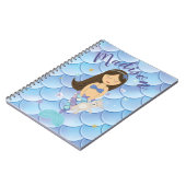 カスタムなブルネットの小さい人魚のノート ノートブック (左側)