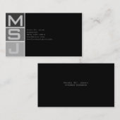 カスタムなブロックのモノグラム 名刺 (正面/裏面)