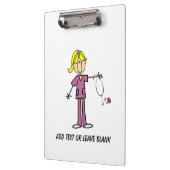 カスタムなブロンドの棒の姿のナースのクリップボード クリップボード (左)