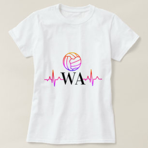 カスタムなプレーヤーの位置の心拍のテーマのネットボール Tシャツ