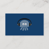 カスタムなヘッドホーンを持つファンキーで青いくらげDJ 名刺 (裏面)