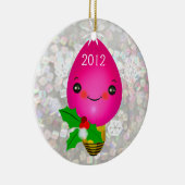 カスタムなベビーの初めてのクリスマスの写真のオーナメント セラミックオーナメント (右)