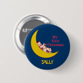 カスタムなベビーの初めてのクリスマスの服装 缶バッジ (正面&裏面)