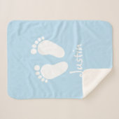 カスタムなベビーの足の生まれたばかりのなsherpaのフリースブランケット シェルパブランケット (正面(横))