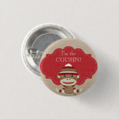 カスタムなベビーシャワーのパーティー私はいとこボタンです 缶バッジ (正面&裏面)