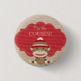 カスタムなベビーシャワーのパーティー私はいとこボタンです 缶バッジ