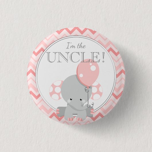 カスタムなベビーシャワーのパーティー私は叔父さんです 缶バッジ (正面)