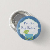 カスタムなベビーシャワーのパーティー私は姉ボタンです 缶バッジ (正面&裏面)
