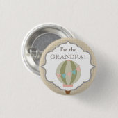 カスタムなベビーシャワーのパーティー私は祖父ボタンです 缶バッジ (正面&裏面)