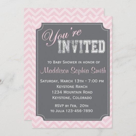 カスタムなベビーシャワー招待状 招待状 (正面/裏面)