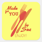 カスタムなベーキング及び料理のギフトのラベル スクエアシール (正面)