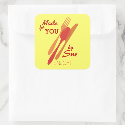 カスタムなベーキング及び料理のギフトのラベル スクエアシール (バッグ)