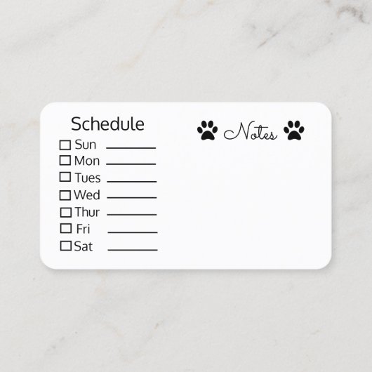 カスタムなペットの世話の名刺-犬及び猫 名刺 (裏面)