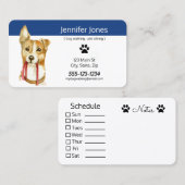 カスタムなペット名刺-犬の歩く及びモデル 名刺 (正面/裏面)