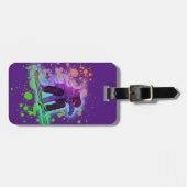 カスタムなペンキの（ばちゃばちゃ）跳ねるの虹のスノーボードIDのラベル ラゲッジタグ (正面横)