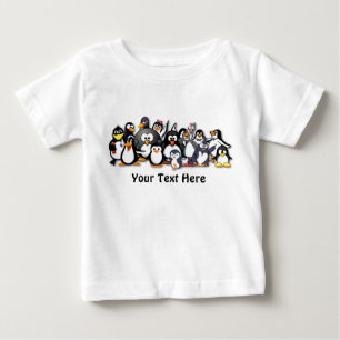 カスタムなペンギンのベビーのワイシャツ ベビーTシャツ