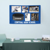 カスタムなホッケーの写真のコラージュのチーム名前あなたの文字 横断幕 (トレードショー)