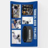 カスタムなホッケーの写真のコラージュのチーム名前あなたの文字 横断幕 (縦)