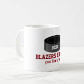 カスタムなホッケー選手数チーム名前 コーヒーマグカップ (正面左)