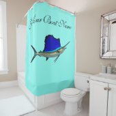 カスタムなボートの名前のSailfishのシャワー・カーテン シャワーカーテン (インサイチュ)