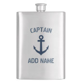 カスタムなボートの大尉一流海軍いかりの鋼鉄フラスコ フラスク (正面)