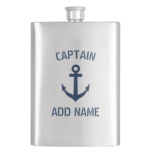 カスタムなボートの大尉一流海軍いかりの鋼鉄フラスコ フラスク (正面)