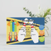 カスタムなボーリングのパーティー 招待状 (スタンド正面)