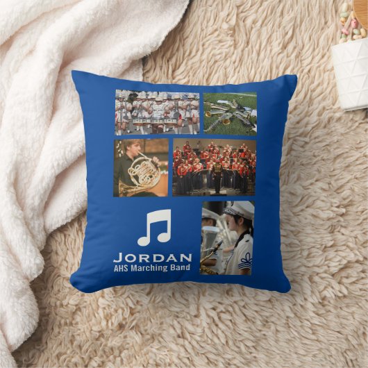 カスタムなマーチングバンドのオーケストラ音楽写真のコラージュ クッション (ブランケット)