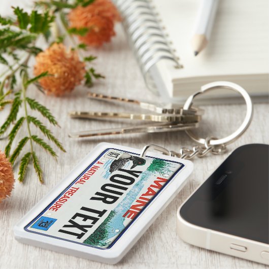 カスタムなメイン免許証の文字 キーホルダー (正面右)