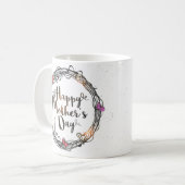 カスタムなメッセージが付いている母の日のマグ コーヒーマグカップ (正面左)